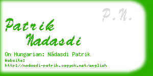 patrik nadasdi business card